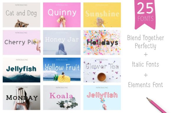 Fontytotty 25 Font Collection Font - Preview 4