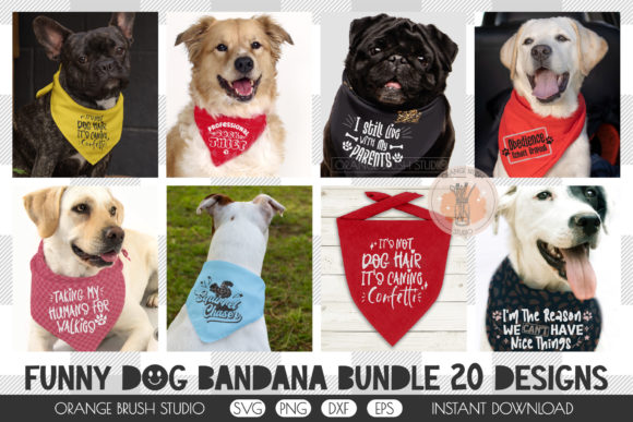 Funny Dog Bandana Quotes Bundle