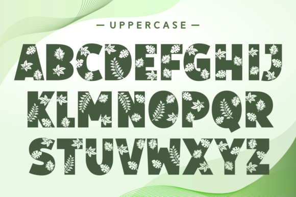Hello Leaves Font PNG with transparent background - Preview 4