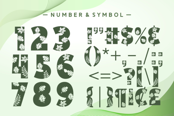 Hello Leaves Font PNG with transparent background - Preview 6