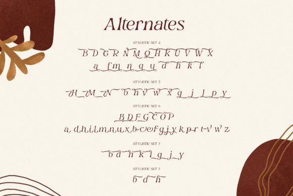 Mahony Browns Font PNG with transparent background - Preview 6