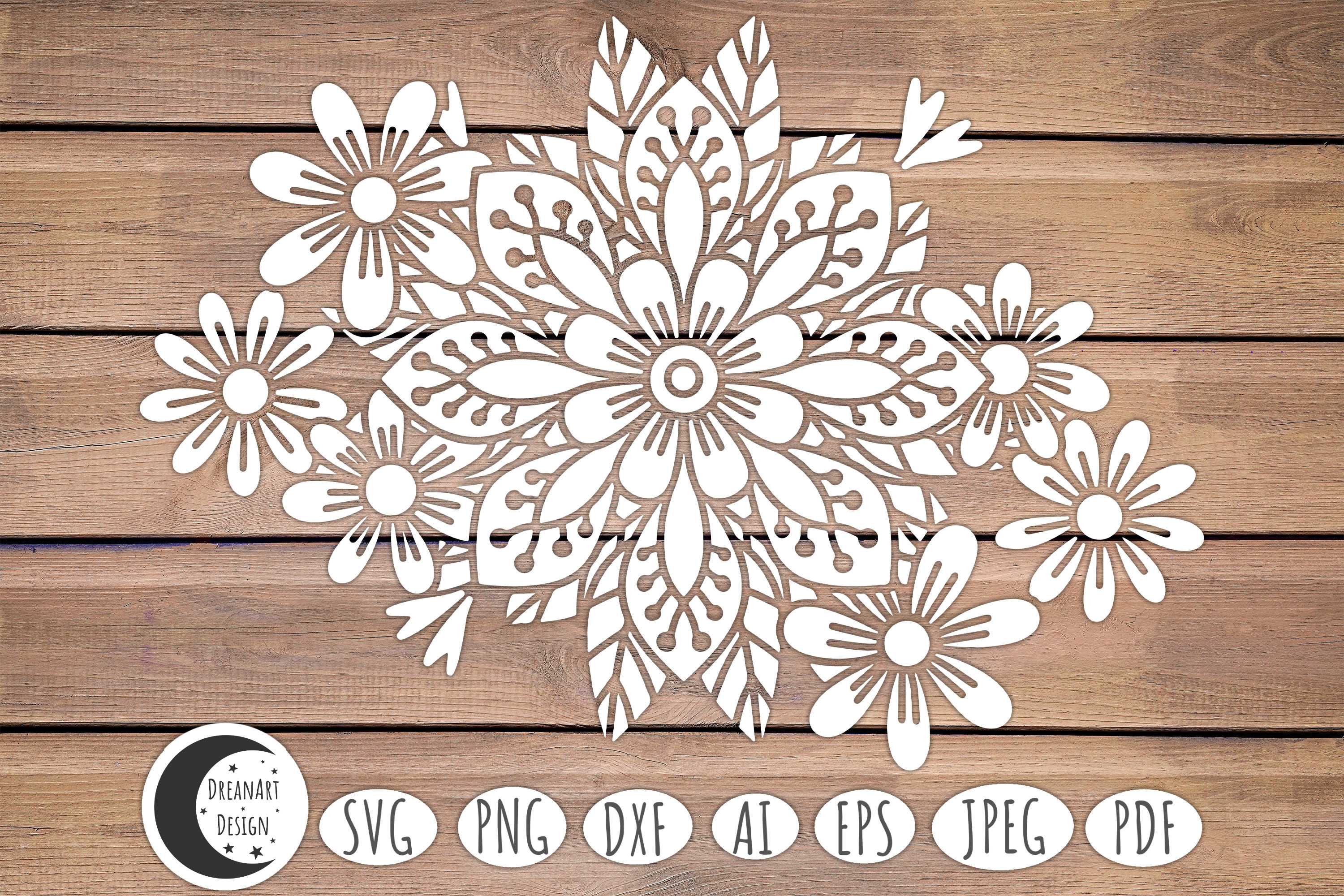 Floral Svg, Flower Svg, Mandala Svg