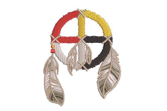 Medicine Wheel with Feathers