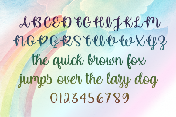 Rainbow in June Font PNG with transparent background - Preview 1