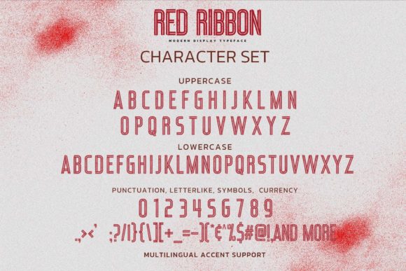 Red Ribbon Font PNG with transparent background - Preview 5