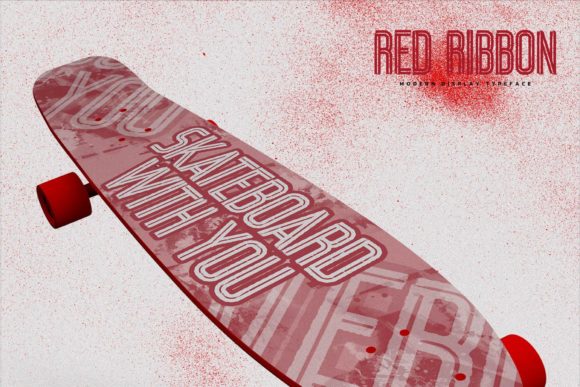 Red Ribbon Font PNG with transparent background - Preview 6