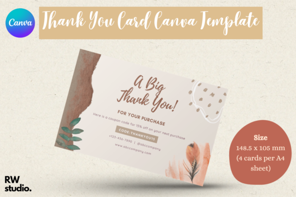 Thank You Card Canva Template