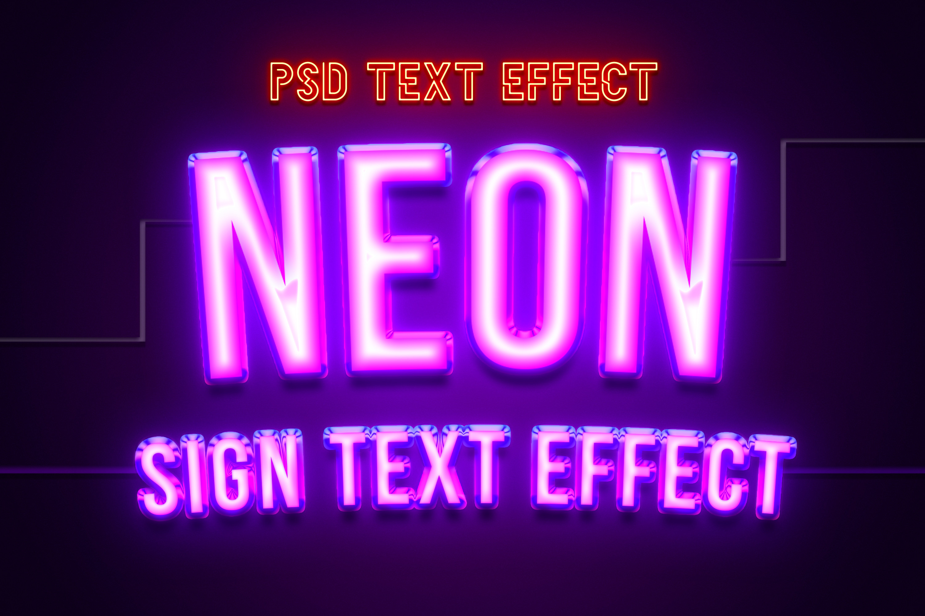 Neon Light Editable Text Effect Graphic by yokbisayok · Creative Fabrica font preview