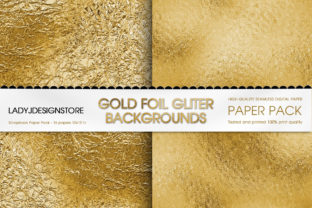 Gold Foil Glitter Digital Paper Graphic by ladyjdesignstore · Creative ...