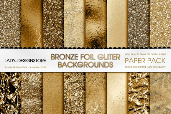 Bronze Foil Glitter Digital Paper