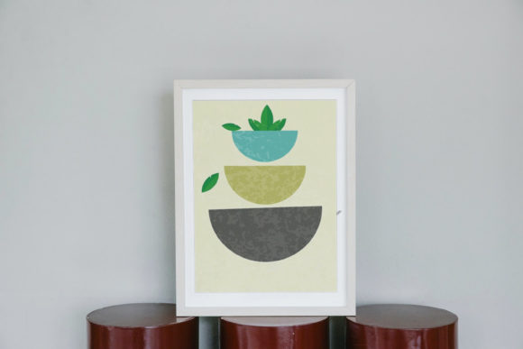 Leaves Bucket Wall Art Grafika Ilustracje do Druku Przez ZSstudios