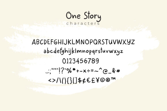 One Story Font PNG with transparent background - Preview 4