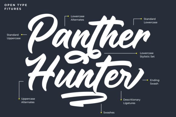 Panther Hunter Font PNG with transparent background - Preview 1