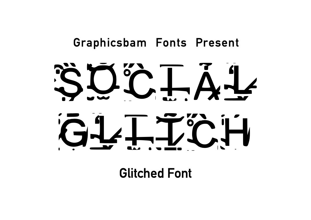 Social Glitch preview, creepy zalgo-inspired display with digital artifacts