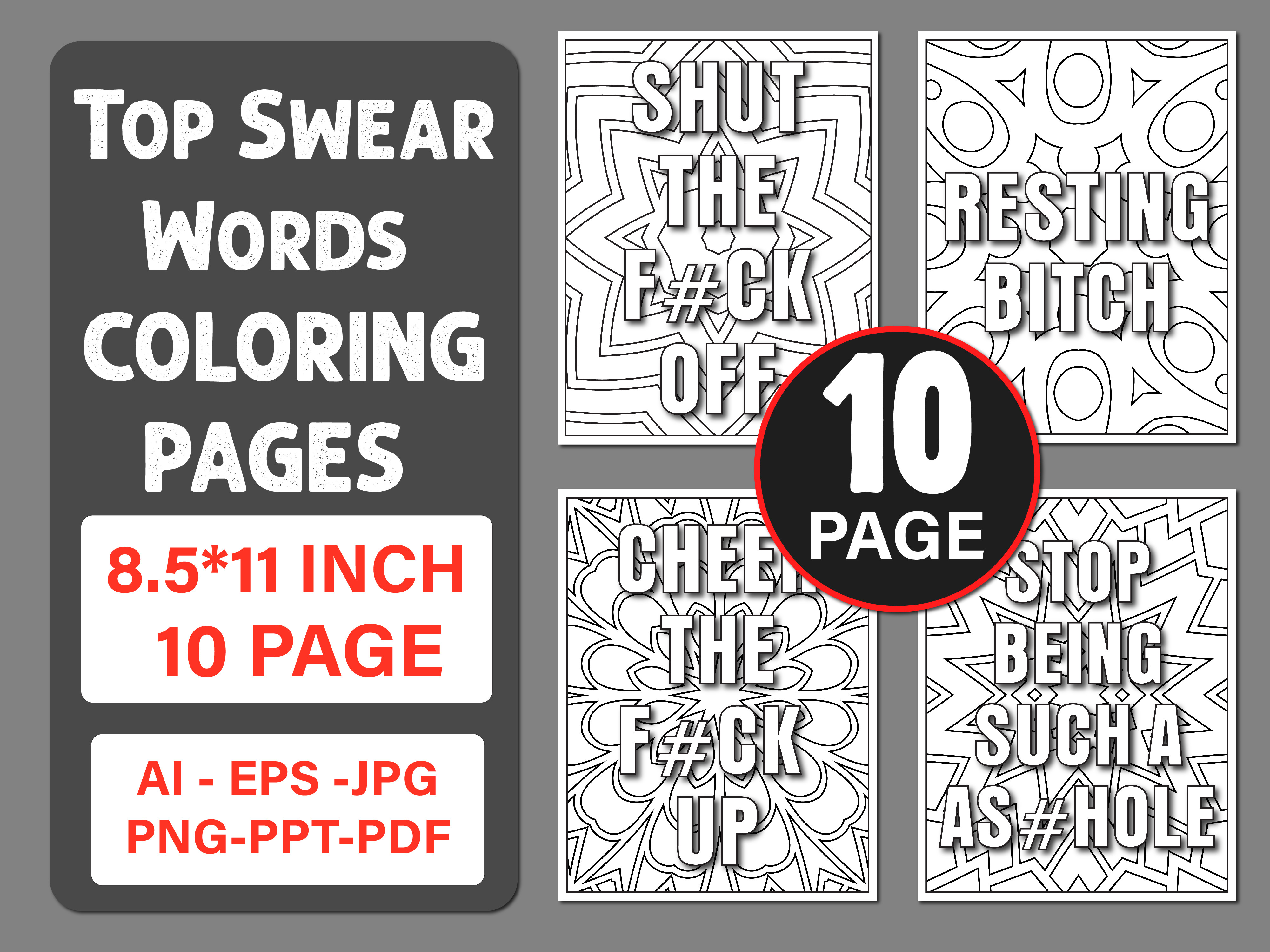 Top Swear Words Coloring Page - KDP