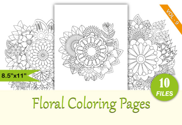 Flower Coloring Pages Bundle Graphic by Creative Art · Creative Fabrica