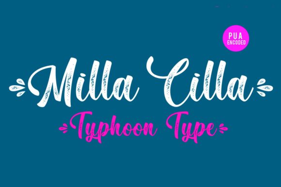 Milla Cilla Font PNG with transparent background - Preview 2