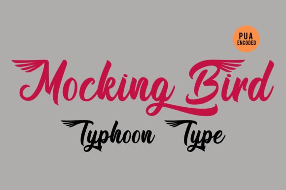 Mocking Bird Font PNG with transparent background - Preview 1