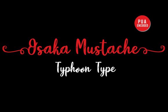 Osaka Mustache Font PNG with transparent background - Preview 1