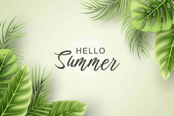 Summer Background with Realistic Leaf Grafik Hintegründe Von CLton Studio Graphic