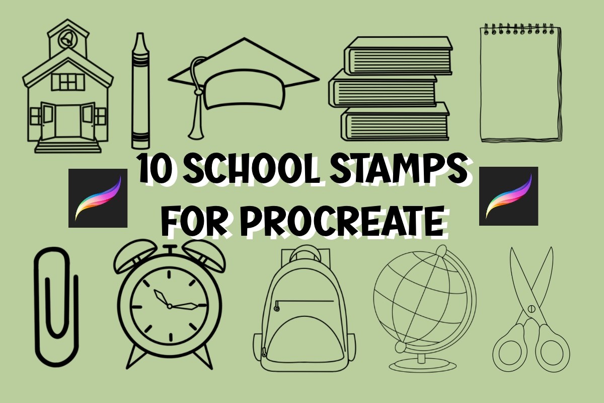Teacher School Procreate Stamp Set Graphic by Cedar Rue · Creative Fabrica