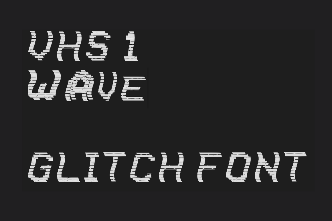 VHS Wave preview, glitched screen display with analog wave interference