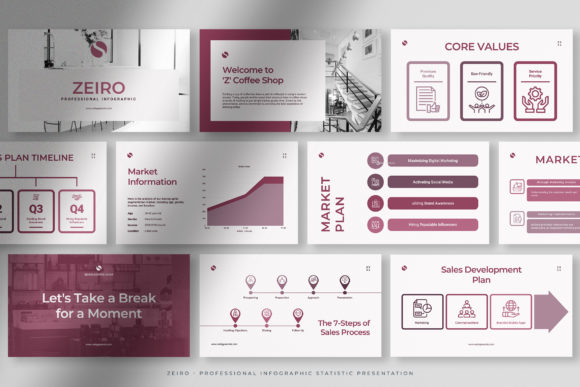 Preview of Zeiro Infographic Statistic Presentation business report presentation template