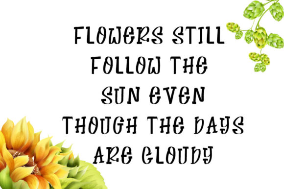Beautiful Sunflower Font PNG with transparent background - Preview 2