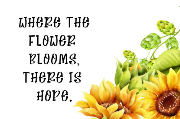 Beautiful Sunflower Font PNG with transparent background - Preview 3