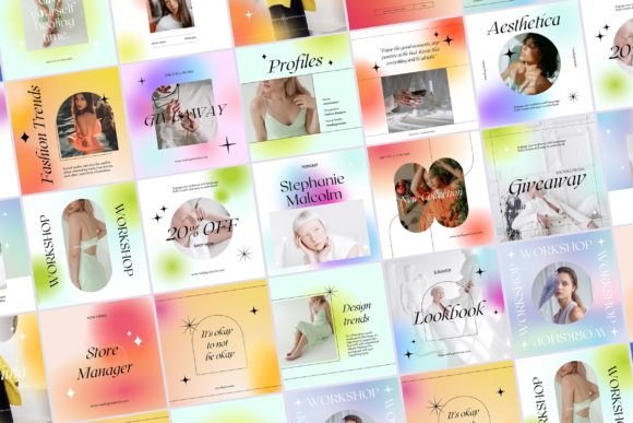 Blur Gradient Aesthetic Kit Grafik Grafik-Vorlagen Von Moara