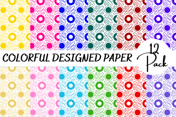 COLORFUL DESIGNED PAPERS Graphic Illustrations By mqdesignsdigital