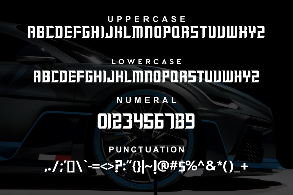 Faster Racing Font PNG with transparent background - Preview 3