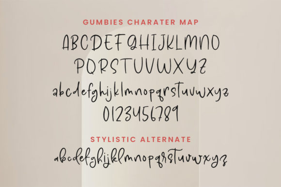 Gumbies Font PNG with transparent background - Preview 1