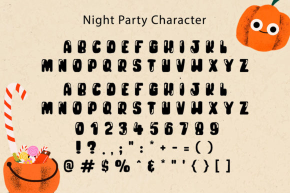 Night Party Font PNG with transparent background - Preview 4