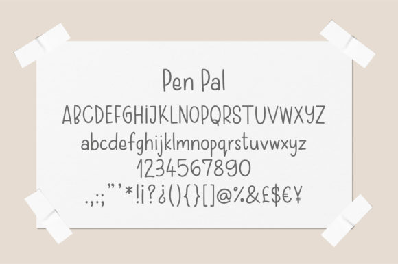 Pen Pal Font PNG with transparent background - Preview 1
