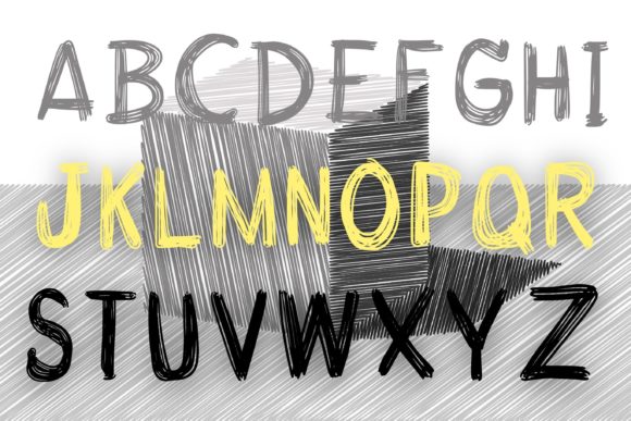 Sketch Art Font PNG with transparent background - Preview 2