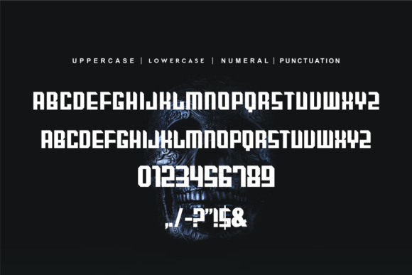 Skull Damage Font PNG with transparent background - Preview 2