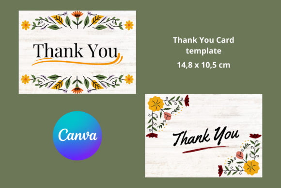 Canva Mexican Flower Thank You Card