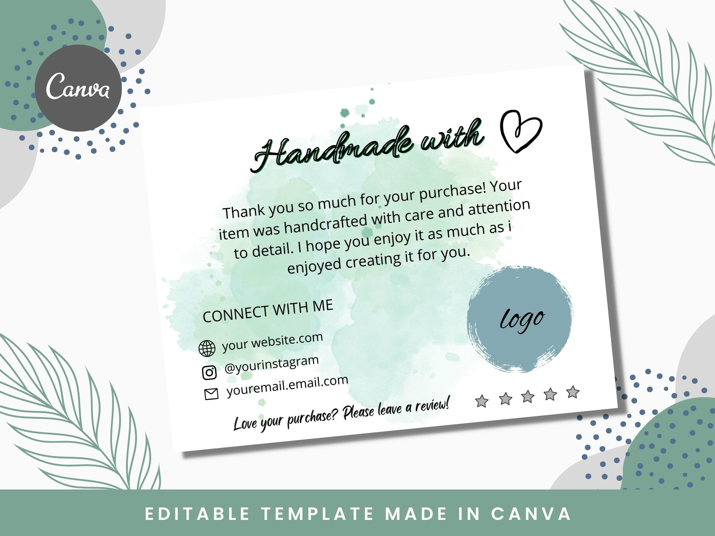 Canva Thank You Card Template