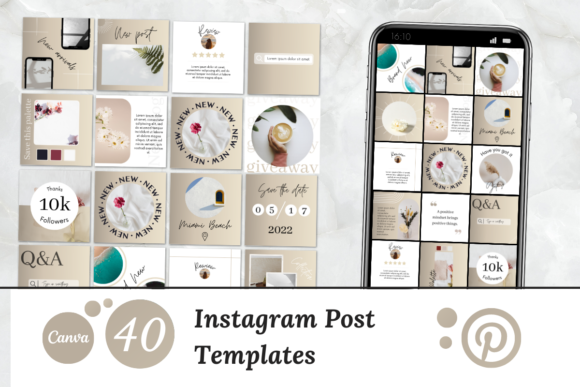 Gold Instagram Template Pack Graphics