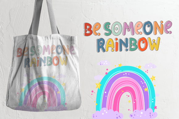 Rainbow Dot Font PNG with transparent background - Preview 2