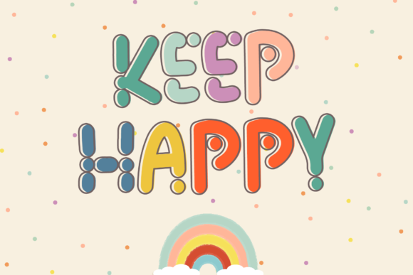 Rainbow Dot Font PNG with transparent background - Preview 3