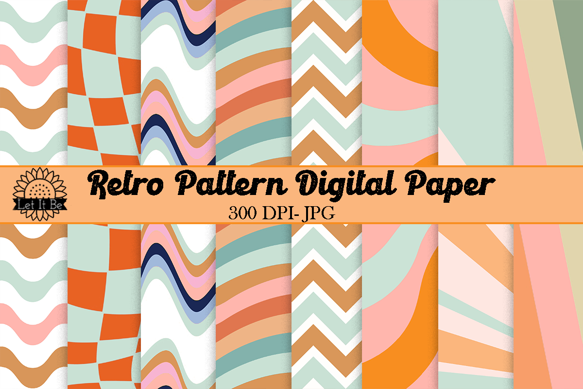 Retro Pattern Digital Paper