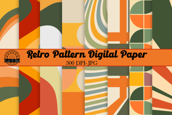 Retro Pattern Digital Paper