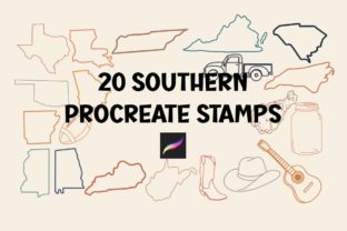 20 Southern Stamps for Procreate Graphic by Cedar Rue · Creative Fabrica