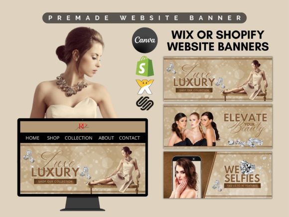 Bookah Beauty Premade Website Banner DIY Graphic Websites By graphicriverart