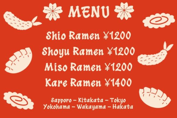 Hitoru Ramen Font PNG with transparent background - Preview 2