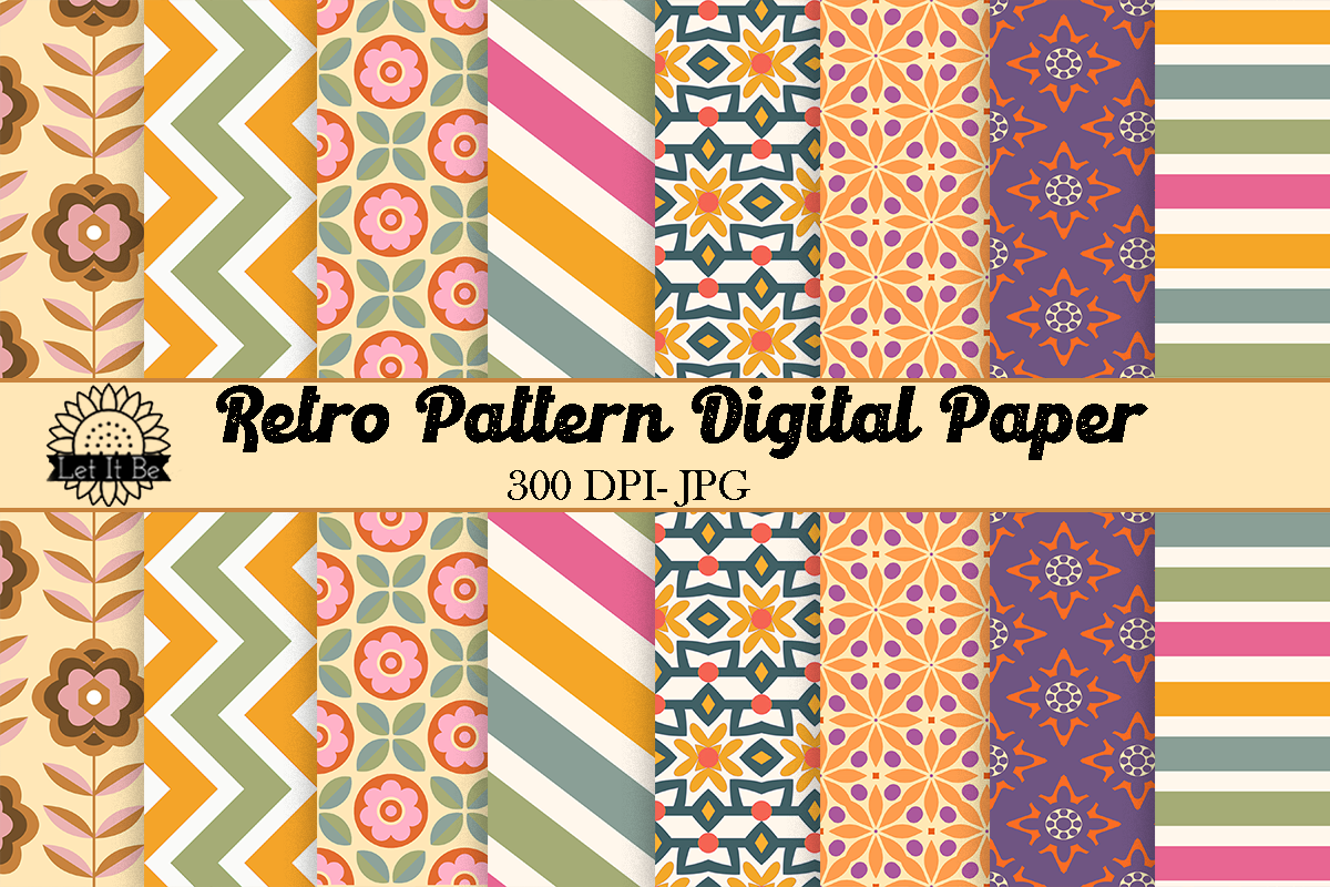 Retro Pattern Digital Paper