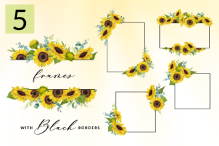 Watercolor Sunflower Arrangement Frames Graphic by daisyartwatercolors ...