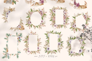 Watercolor Wedding Boho Frames Clipart Graphic by Tiana Geo · Creative ...